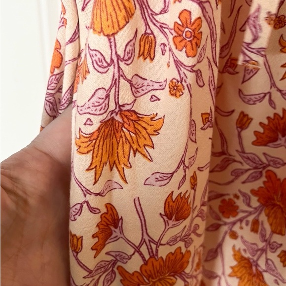 Universal Thread Orange and Cream Floral Dress Size Medium. Boho Western Cowgirl - Picture 3 of 4
